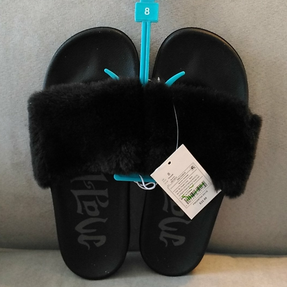 Mad Love Faux Fur Slip Ons